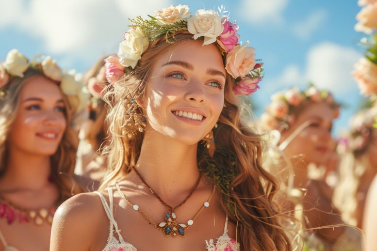 meivierders tijdens een Moderne Beltane Viering